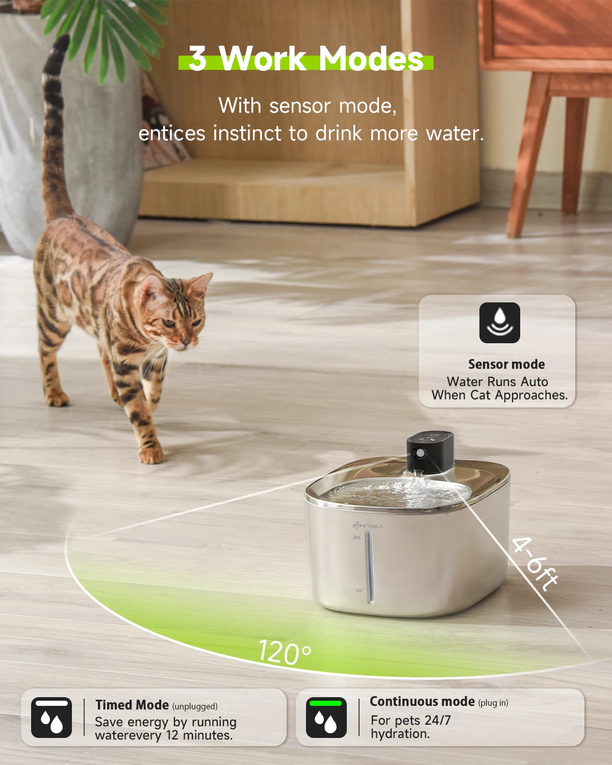 Wireless Stainless Steel Fountain
