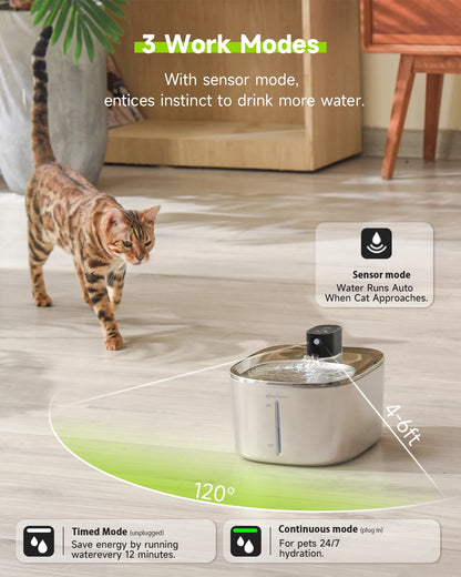 Wireless Stainless Steel Fountain